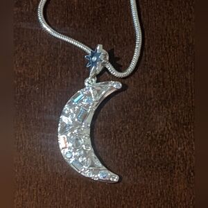 NWT Alex And Ani Vintage Sixty-Six Silver Crescent Moon Pendant Necklace